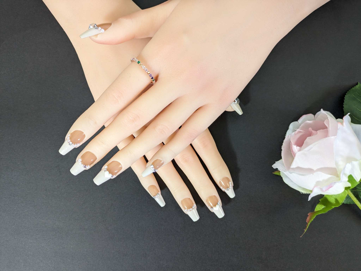 Milky Pearl Press On Nails