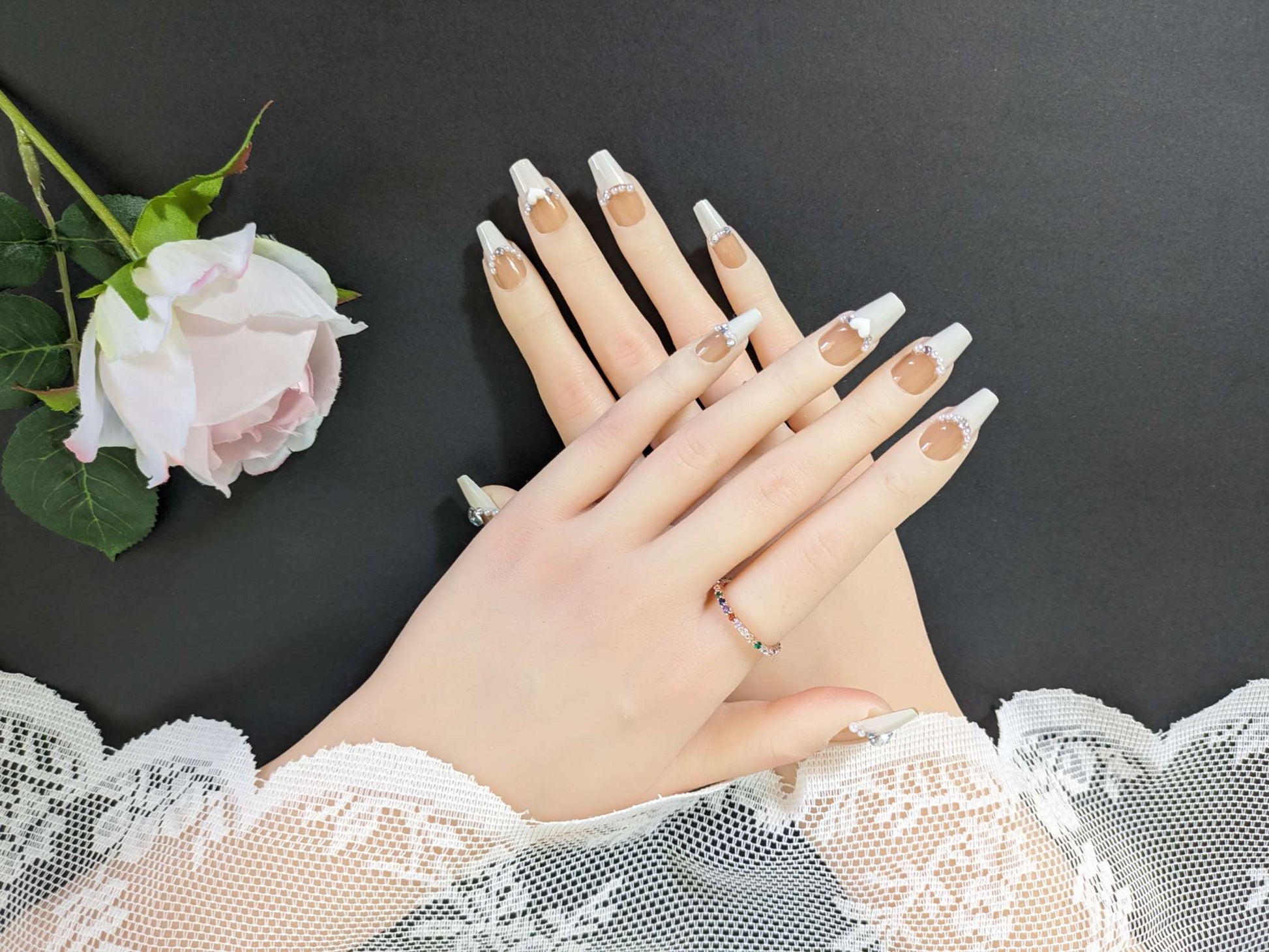 Milky Pearl Press On Nails