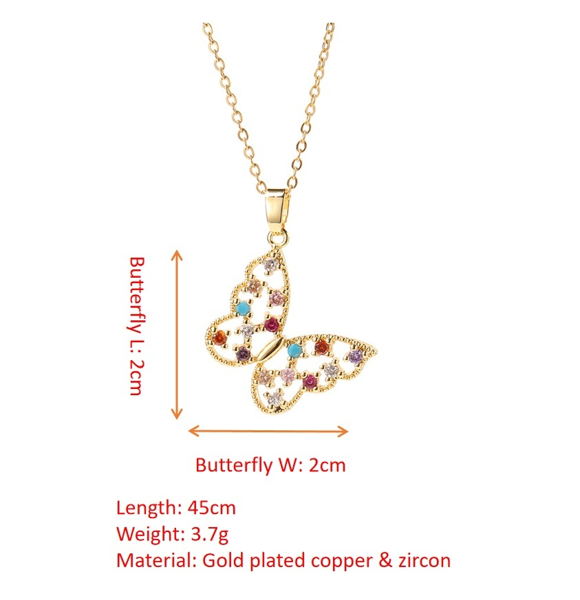 Hollow Colorful Butterfly Necklace