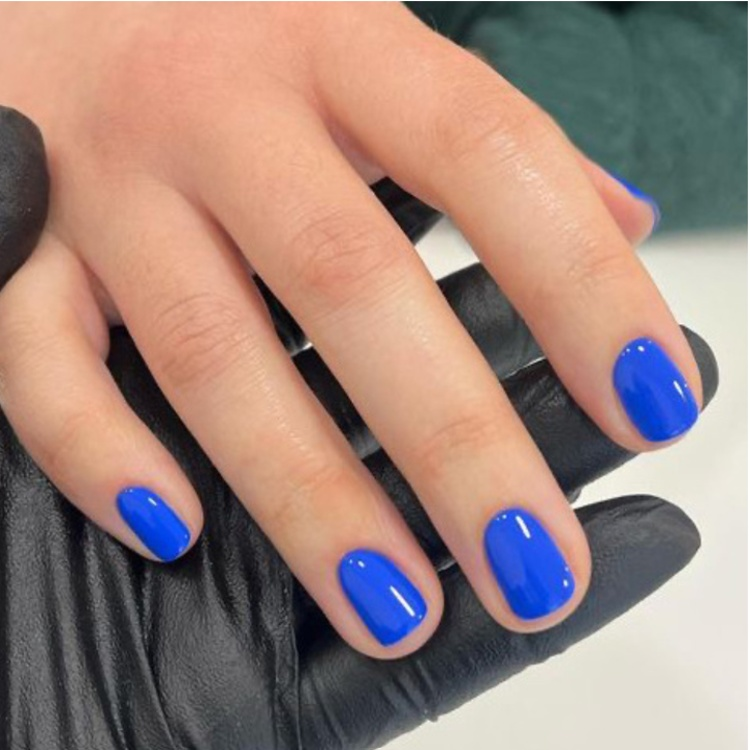 Square Blue Press On Nails