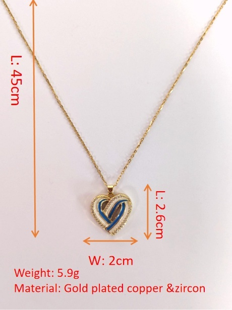 Blue and White Heart Shaped Necklace