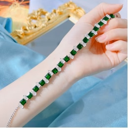 Adjustable Green Diamond Bracelet — Twinkles For You