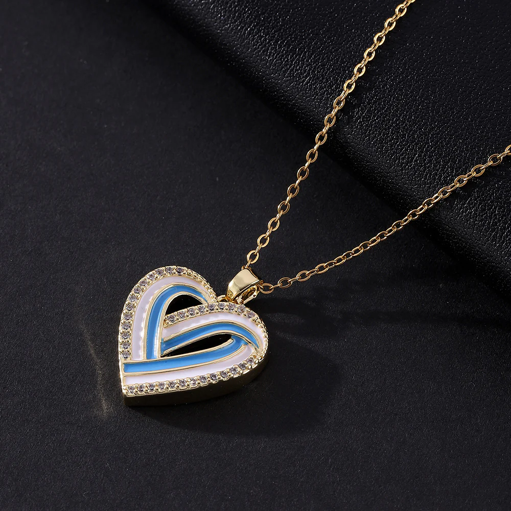 Blue and White Heart Shaped Necklace — Twinkles For You